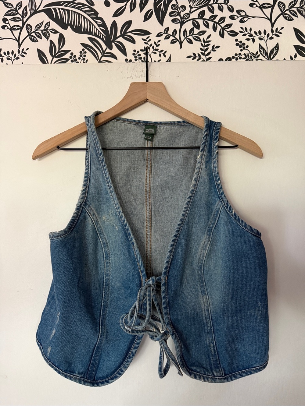 wild fable Blue Tie-Front Denim Vest